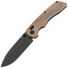 Нож Tenable Kryo blackwash сталь 14C28N рукоять Brown Micarta