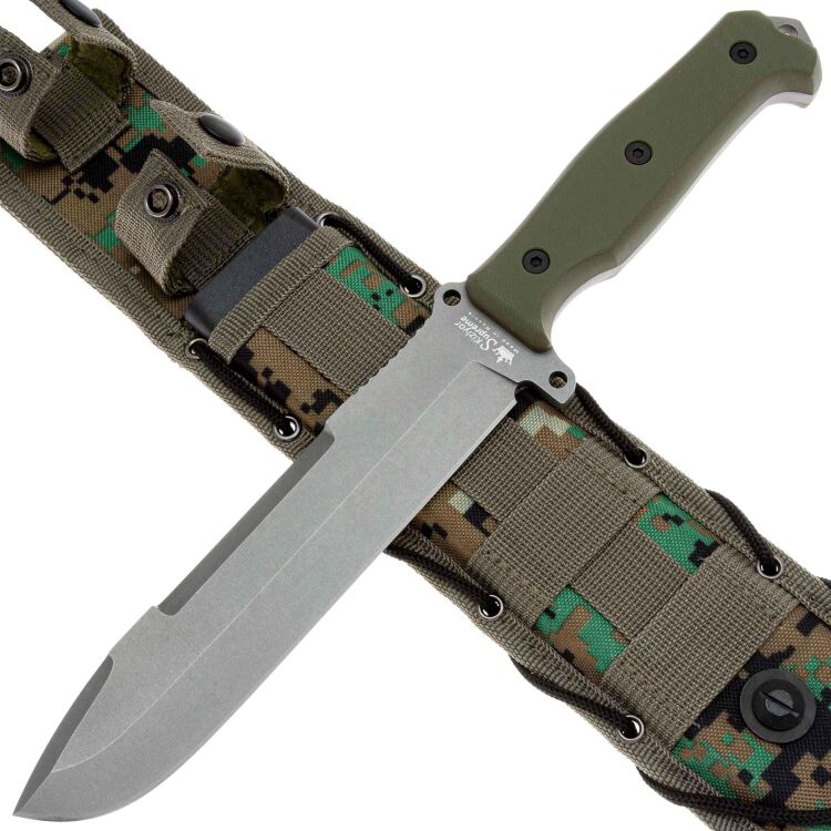 Нож Kizlyar Supreme Survivalist-X сталь D2 Tacwash рукоять Green G10