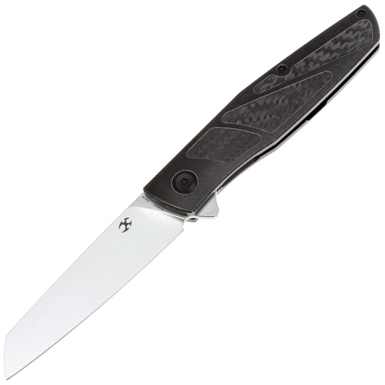 Нож Kansept Cru stonewash сталь S35VN рукоять Blackwash Titanium/Twill Carbon Fiber