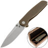 Нож Vanguard Esox satin сталь M390 рукоять Bronze Titanium