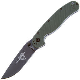 Нож Ontario RAT-2 Black сталь D2 рукоять Olive Drab GRN (8830OD)