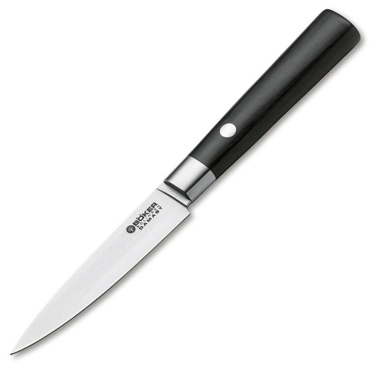 Нож кухонный Boker Black Spickmesser сталь Damascus рукоять Pakka Wood (130410DAM)
