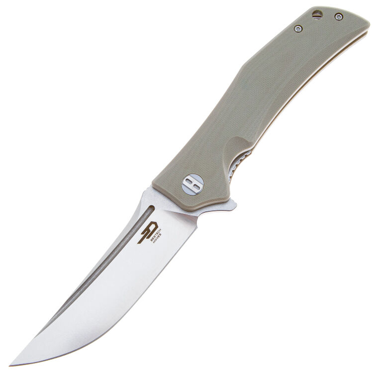 Нож Bestech Scimitar Stonewash/Satin сталь D2 рукоять Beige G10 (BG05C-1)
