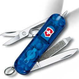Нож-брелок Victorinox Signature Lite Transparent Blue 58мм (0.6226.T2)