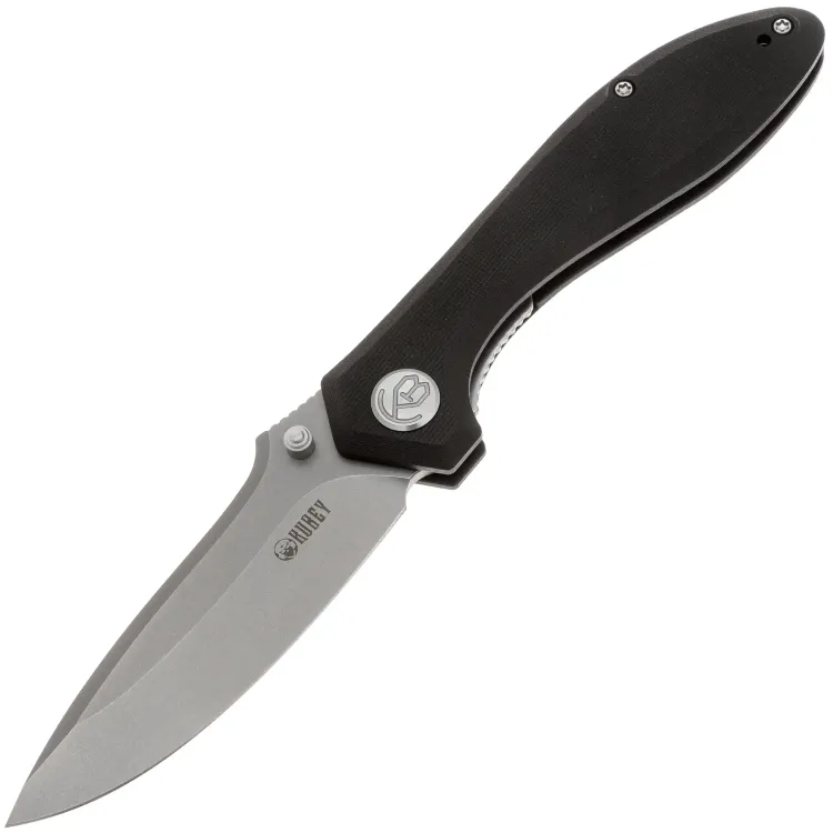 Нож Kubey Ruckus stonewash сталь AUS-10 рукоять Black G10