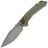 Нож ZT 0203 FSS stonewash сталь M390 рукоять OD Green Canvas Micarta