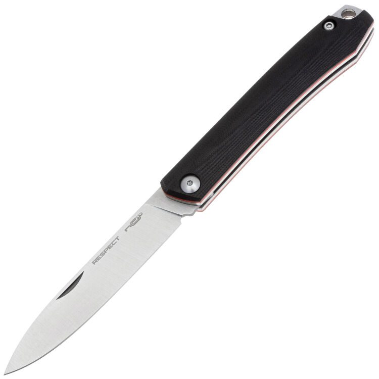 Нож N.C. Custom Respect Satin сталь AUS-10 рукоять Black/Red G10