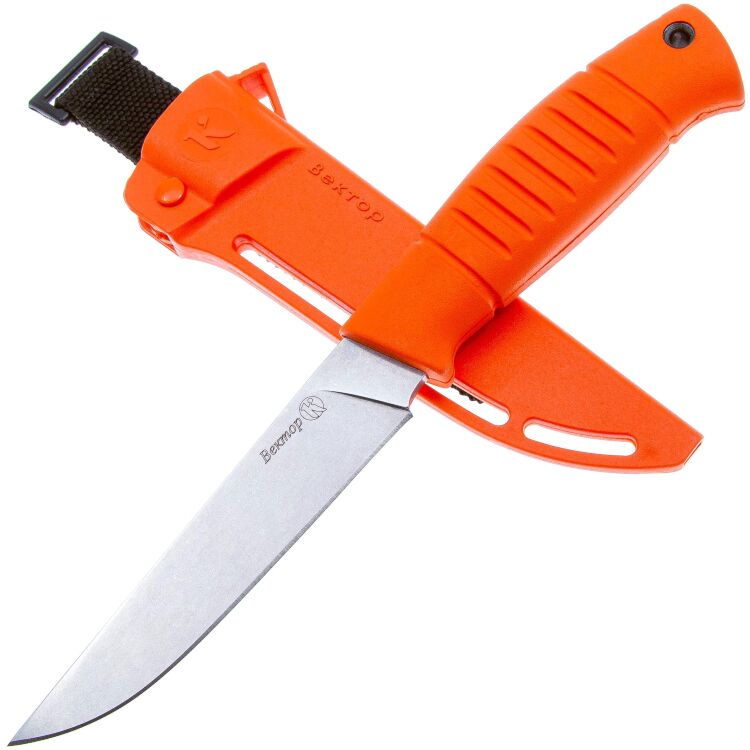 Нож Кизляр Вектор сталь AUS-8 рукоять эластрон Оранжевый (015308)