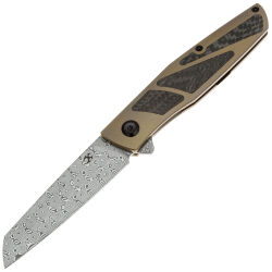 Нож Kansept Cru сталь Damascus рукоять Bronze Titanium/Twill Carbon Fiber