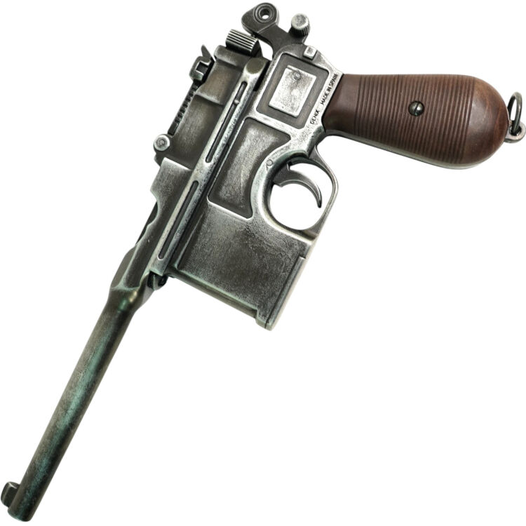 Макет пистолет Маузер К96 DE-1024-OLD пластиковая рукоять состаренный (Denix)