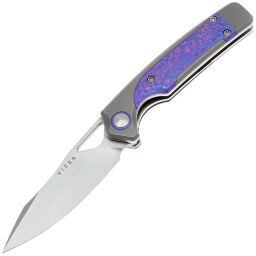 Нож Kizer Ara satin сталь S45VN рукоять Titanium/Purple Snowflake Titanium