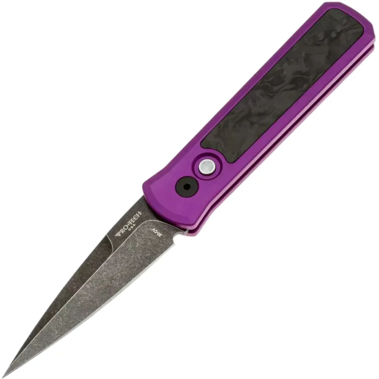 Нож Pro-Tech Godson DLC blackwash сталь CPM-20CV рукоять Purple Aluminium/Marble CF