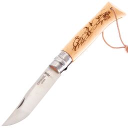 Нож Opinel №8 Animalia Горы сталь 12C27 рукоять бук (001641)