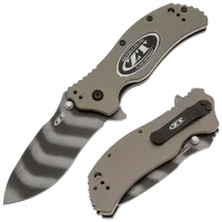 Нож ZT 0350 20th Anniversary tiger stripe сталь MagnaCut рукоять Flat Dark Earth Aluminum