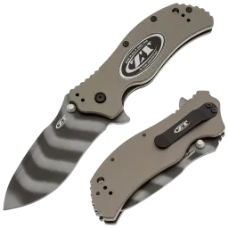 Нож ZT 0350 20th Anniversary tiger stripe сталь MagnaCut рукоять Flat Dark Earth Aluminum