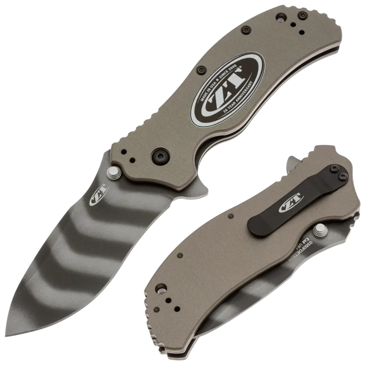 Нож ZT 0350 20th Anniversary tiger stripe сталь MagnaCut рукоять Flat Dark Earth Aluminum
