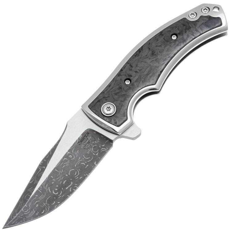 Нож Les George Valmara Maria Stalina Edition сталь Damascus рукоять сталь Титан/карбон