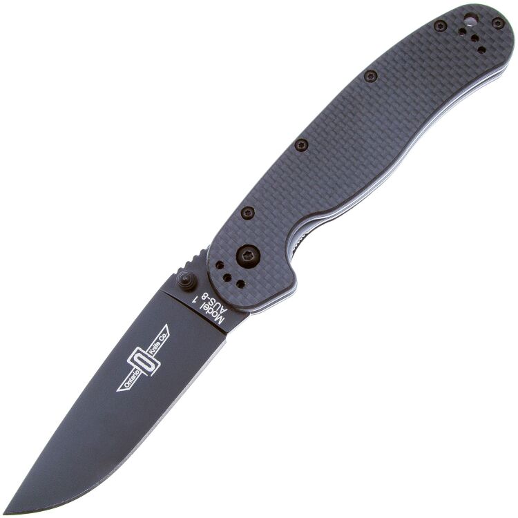 Нож Ontario RAT-1 Black сталь AUS-8 рукоять Carbon Fiber (8887CF)
