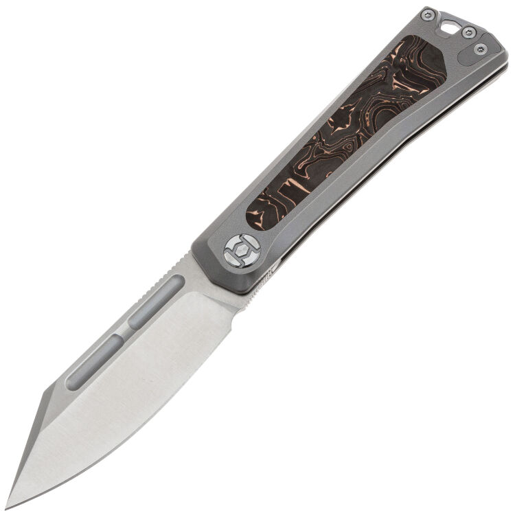 Нож Kunwu Geezer satin сталь Elmax рукоять Ti/Copper Foil CF