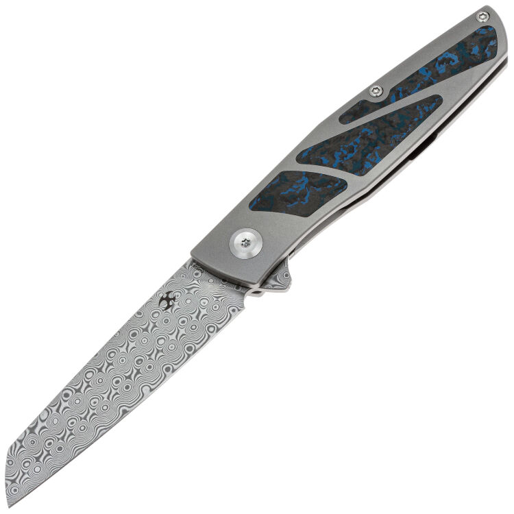 Нож Kansept Cru сталь Damascus рукоять Gray Titanium/Artic Storm FatCarbon