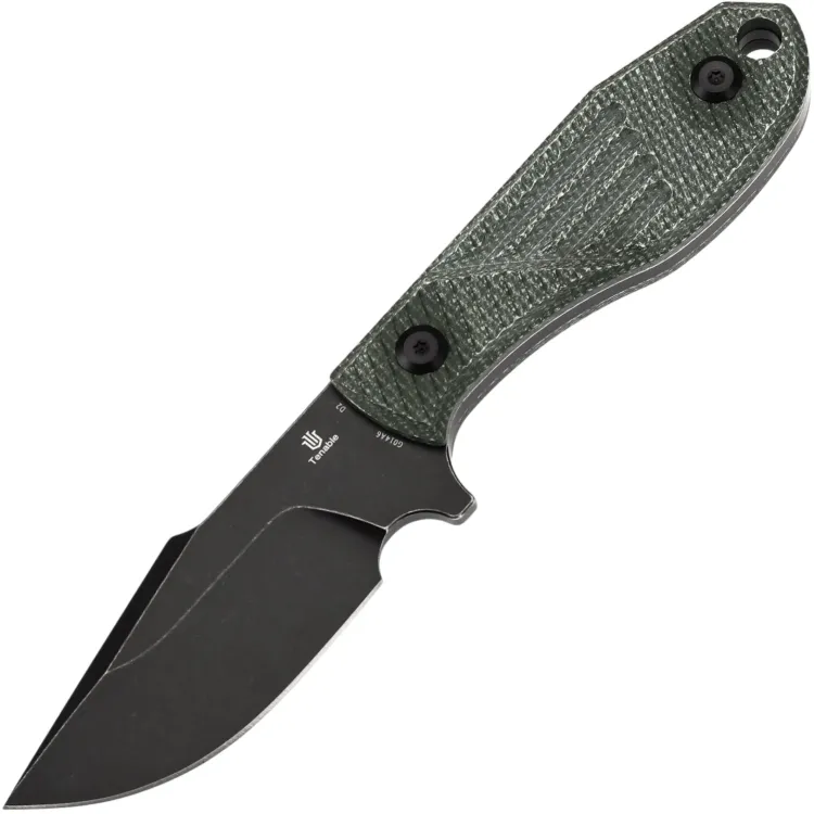 Нож Tenable Tiny Dancer blackwash сталь D2 рукоять Green Micarta