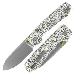 Нож Vosteed Raccoon TLL Drop Point stonewash сталь 14C28N рукоять Doodle Monster G10