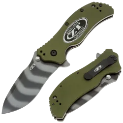Нож ZT 0350 20th Anniversary tiger stripe сталь MagnaCut рукоять OD Green Aluminum