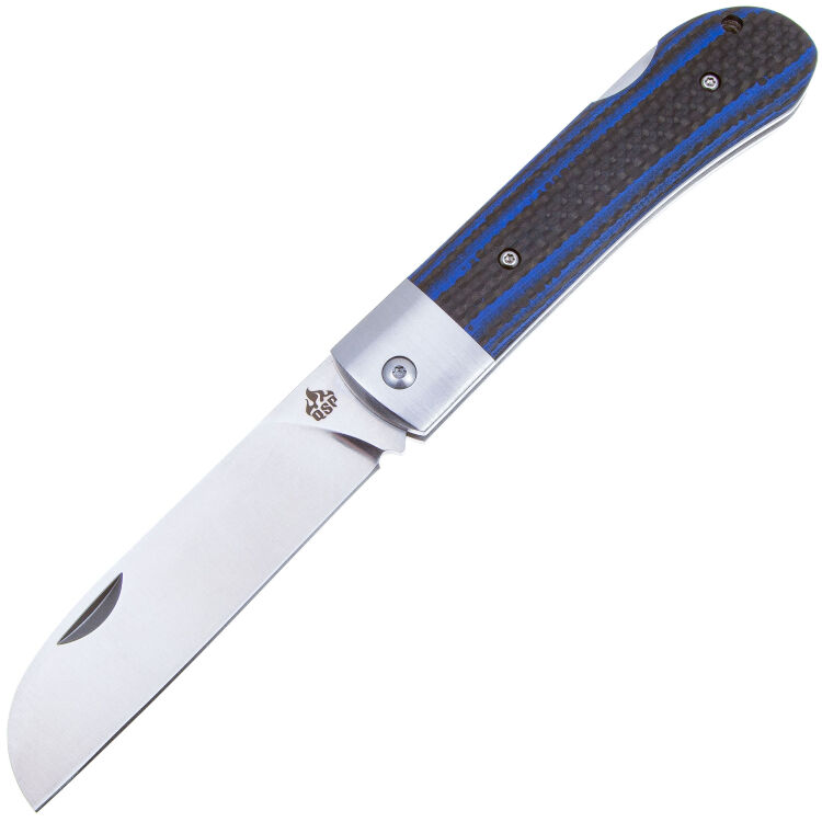 Нож QSP Worker Satin сталь N690 рукоять Carbon Fiber/Blue G10 (QS128-D)