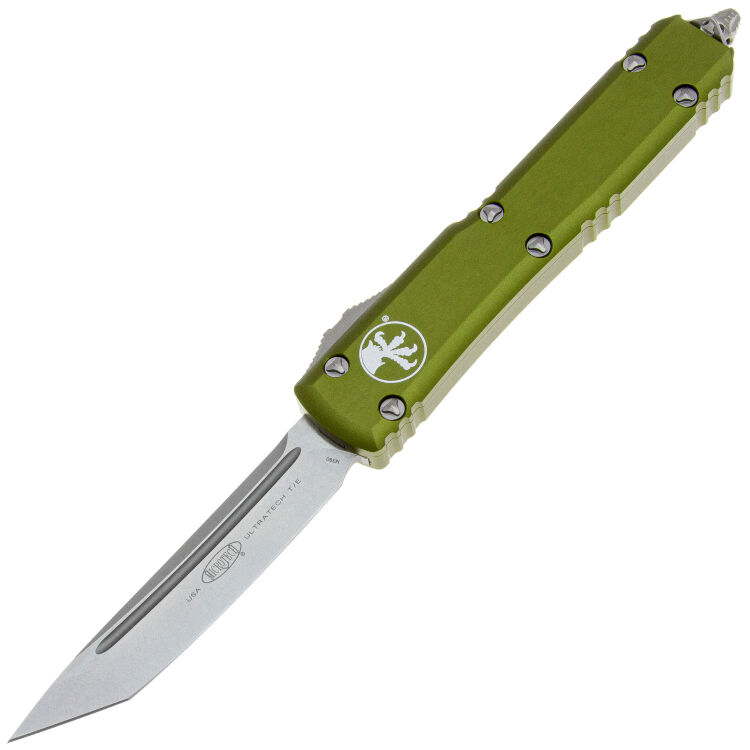 Нож Microtech Ultratech T/E Stonewash сталь M390 рукоять Olive Drab Aluminium (123-10OD)