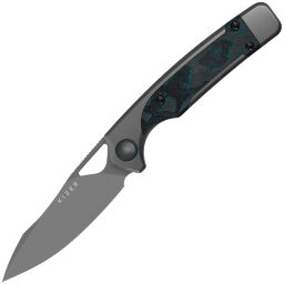 Нож Kizer Ara stonewash сталь S45VN рукоять Titanium/Brittany Blue Camo Carbon Fiber