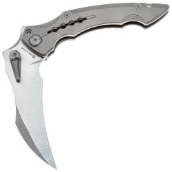 Нож Maxace Hela satin cталь M390 рукоять Grey Titanium