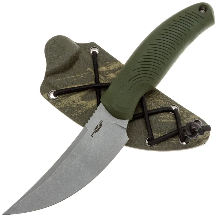 Нож N.C. Custom Emir stonewash сталь VG-10 рукоять Olive Elastron