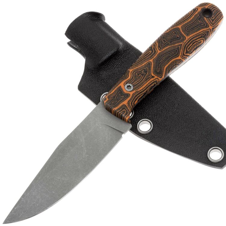 Нож UralEDC ТузЪ Боуи сталь M390 рукоять Black/Orange G-mascus