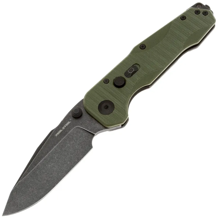 Нож Real Steel Evolution Ironclad Drop blackwash сталь D2 рукоять Green G10 (7911BG)