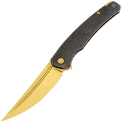 Нож TuoTown Saira Gold PVD сталь T14N рукоять Black Crystal Ti