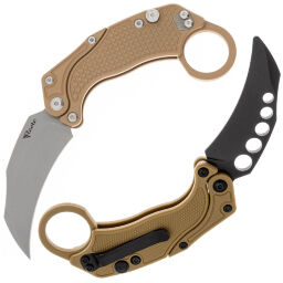 Нож Reate EXO-K stonewash сталь N690 рукоять Tan Aluminium