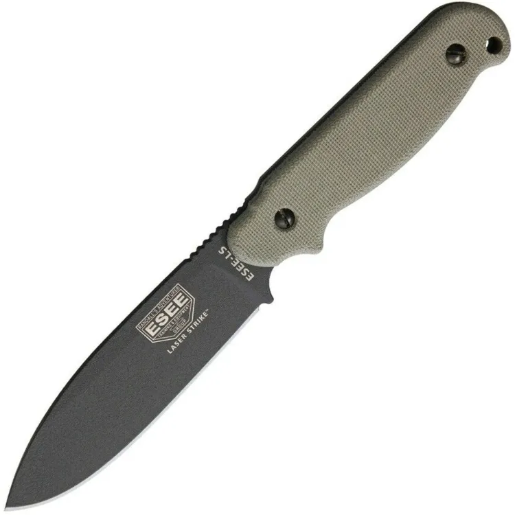 Нож ESEE Laser Strike black cталь 1095 рукоять Canvas Micarta