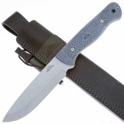 Нож N.C. Custom Forester stonewash сталь AUS-10 рукоять микарта+огниво (кожа)