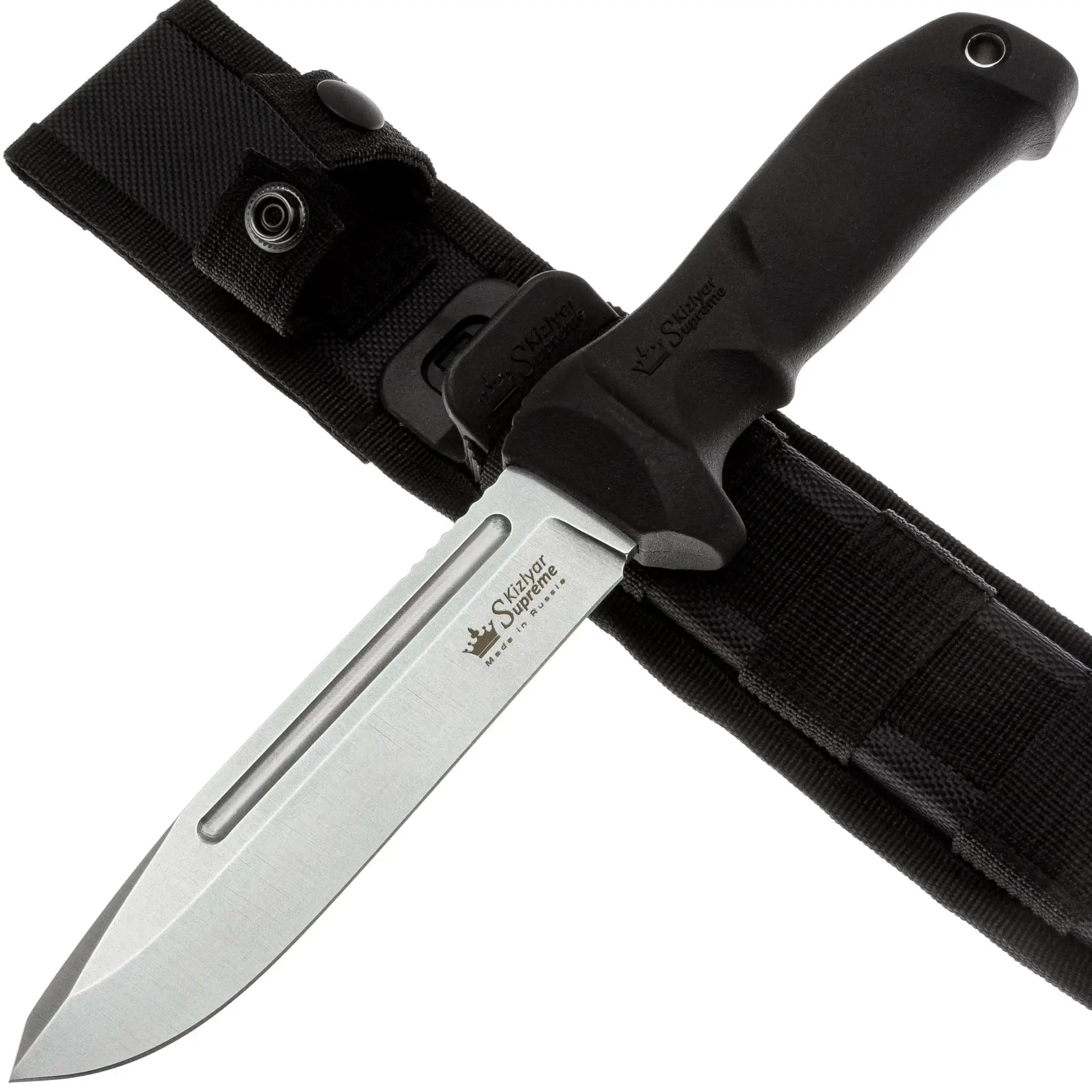 Нож Kizlyar Supreme Dominus VG-10 Cryo Stonewash Black Kraton