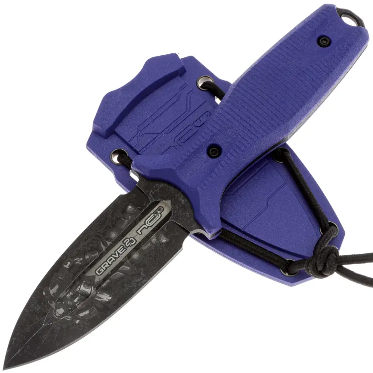 Нож N.C. Custom Grave 2.0 LE Ultramarines blackwash сталь AUS-8 рукоять Blue Elastron