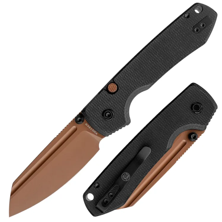 Нож Vosteed Raccoon TLL Sheepsfoot copper dune сталь 14C28N рукоять Black Micarta