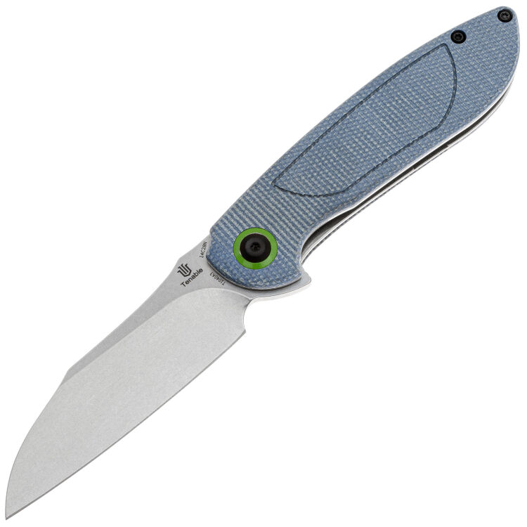 Нож Tenable Prometheus stonewash сталь 14C28N рукоять Blue Micarta