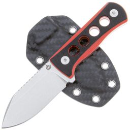 Нож QSP Canary stonewash сталь 14C28N рукоять Black/Red G10 (QS141-B1)