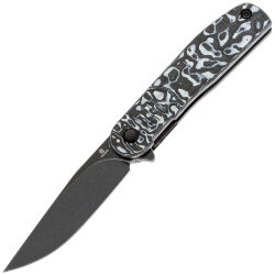 Нож Tenable Einar blackwash сталь NItro-V рукоять Black/White Carbon Fiber