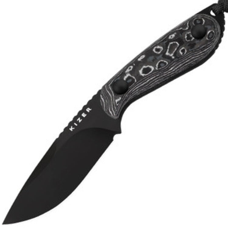 Нож Kizer Buddy DLC сталь M390 рукоять White Storm FatCarbon