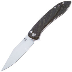Нож Petrified Fish Grow satin сталь K110 рукоять Black/Green Damascus G10