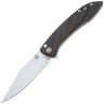 Нож Petrified Fish Grow satin сталь K110 рукоять Black/Green Damascus G10
