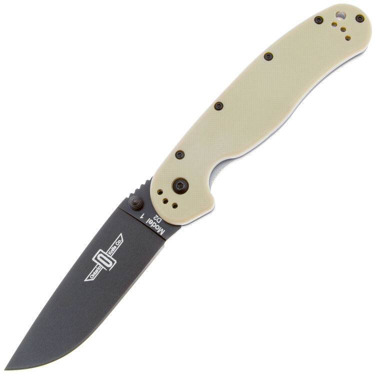 Нож Ontario RAT-1 Black сталь D2 рукоять Tan GRN (8868TN)