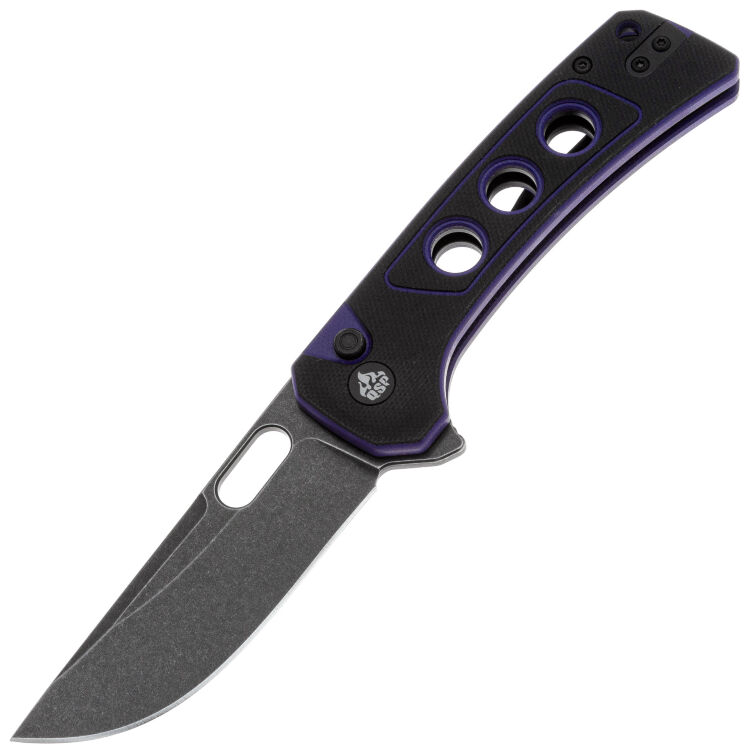 Нож QSP Unicorn blackwash сталь 14C28N рукоять Black/Purple G10 (QS156-B2)