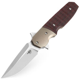 Нож Bestech Freefall Stonewash/satin сталь S35VN рукоять Ti/Black-Red CF (BT2007D)